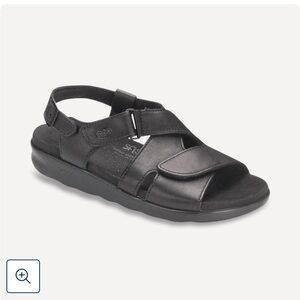 NWT Sas Huggy Black Leather Sandals